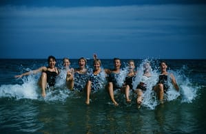 Playing in the waves on a beach trip when we were campers. 10872913_10204059373539348_6032503857495680991_o