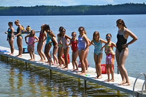 Abbie and swim class