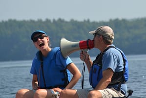 Hamming it up with Mark on the lake