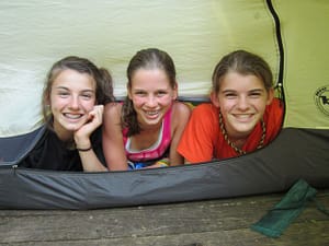 three in a tent